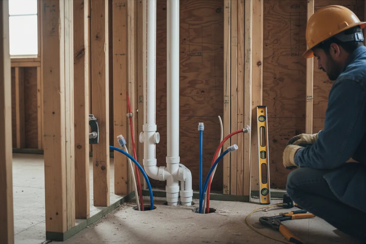 Drain and supply rough-in during Toilet Repair and Installation in Ottsville